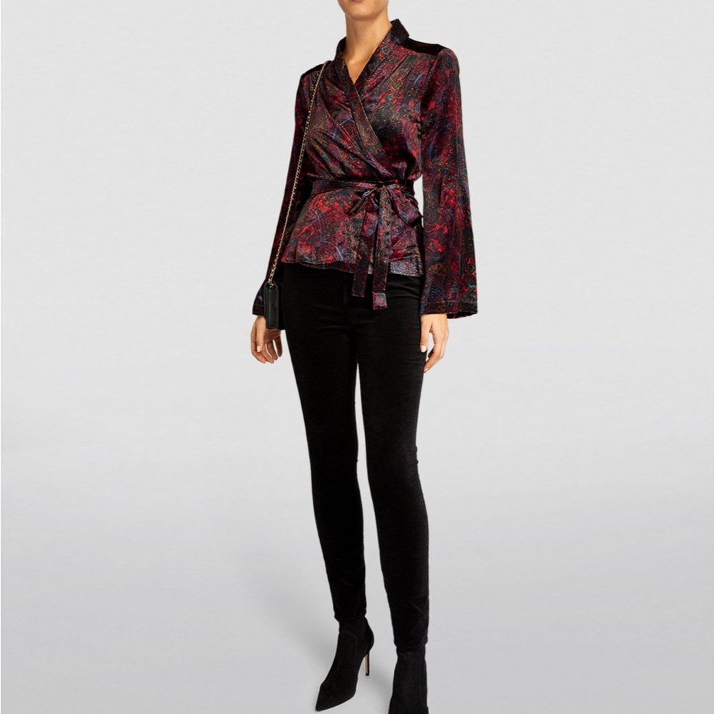 L’Agence Olive Wrap Blouse, NWT, size XS